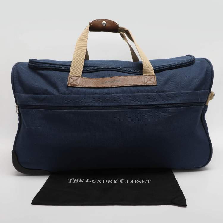 Pre Owned حقيبة الأمتعة لانسيل زرقاء من نسيج الباليستيك والجلد بعجلات