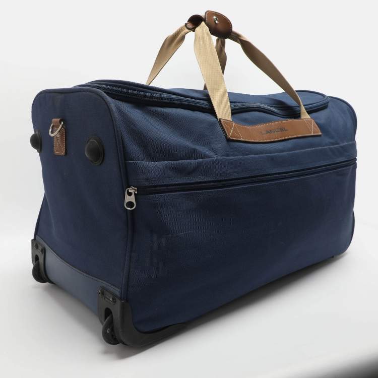 Pre Owned حقيبة الأمتعة لانسيل زرقاء من نسيج الباليستيك والجلد بعجلات