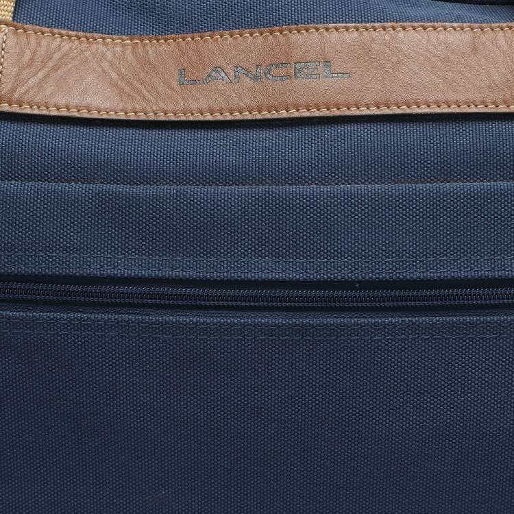 Pre Owned حقيبة الأمتعة لانسيل زرقاء من نسيج الباليستيك والجلد بعجلات