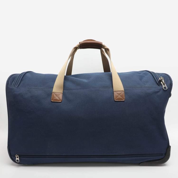 Pre Owned حقيبة الأمتعة لانسيل زرقاء من نسيج الباليستيك والجلد بعجلات