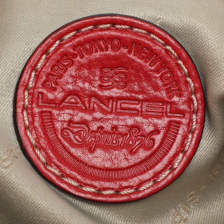 Pre Owned Lancel Red Leather Drawstring Hobo