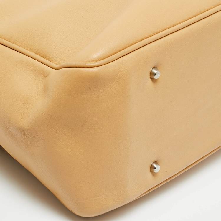 Pre Owned Lancel East-West Tan Leather Zipped Tote