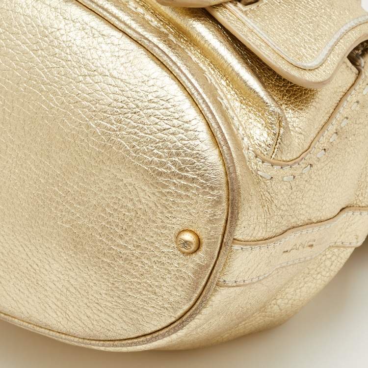 مملوكة مسبقًا Lancel Premier Flirt Gold Pebbled Leather Bucket Bag
