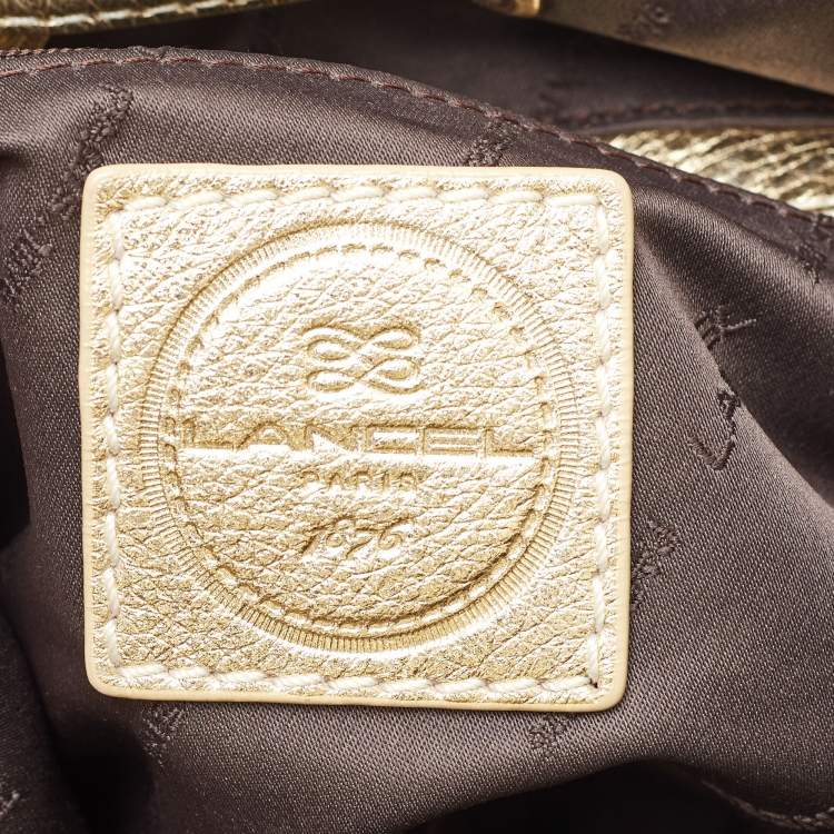 مملوكة مسبقًا Lancel Premier Flirt Gold Pebbled Leather Bucket Bag