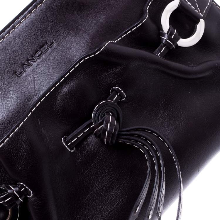 Pre Owned Lancel Dark Purple Leather Tote