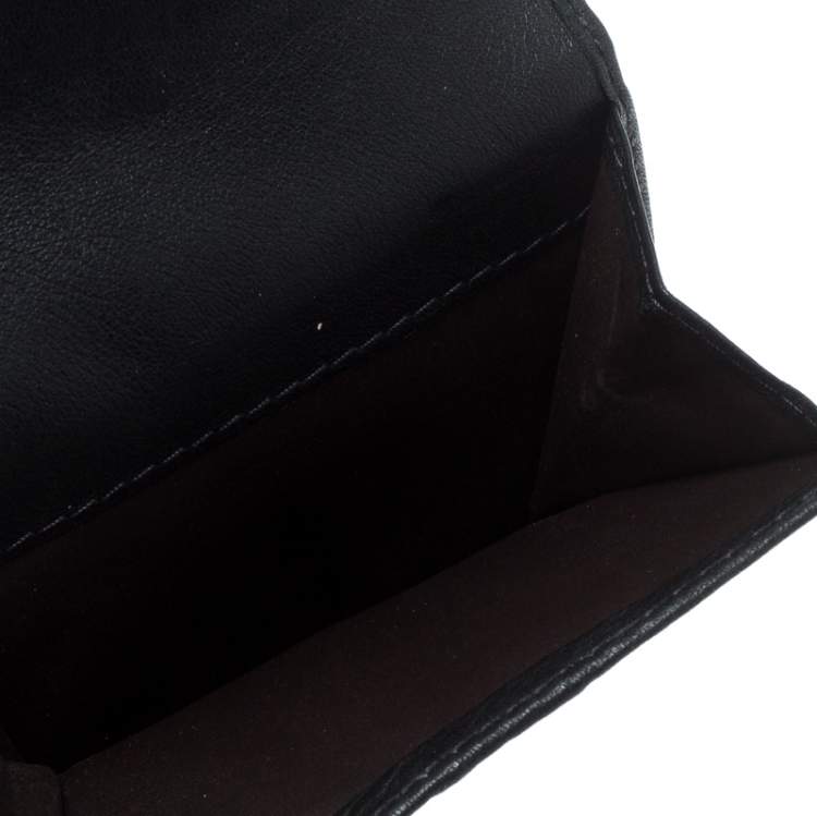 Pre Owned Lancel Black Canvas French Wallet