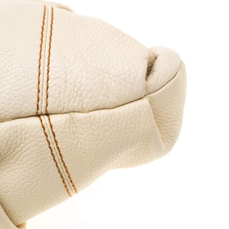 Pre Owned Lancel Cream Leather Hobo