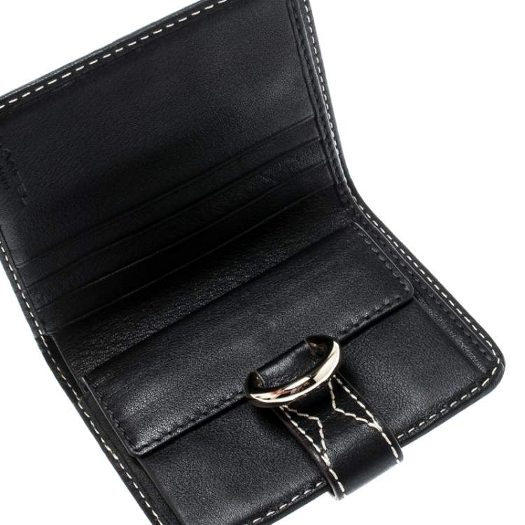 Pre Owned Lancel Black Leather French Wallet
