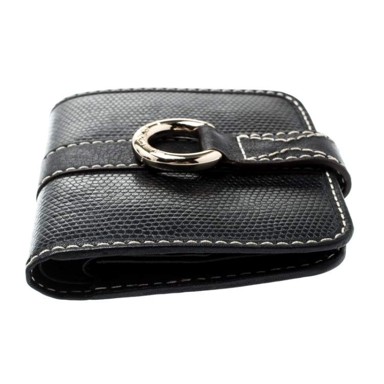 Pre Owned Lancel Black Leather French Wallet