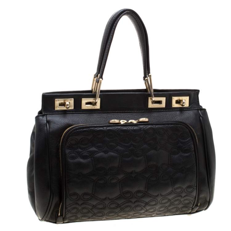 Pre Owned Lancel Black Leather Satchel