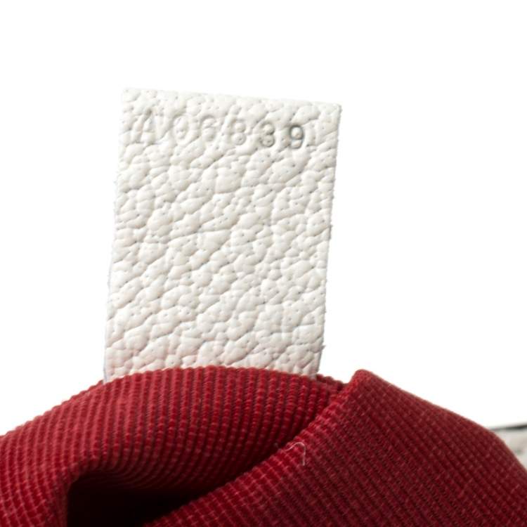 Pre Owned Lancel White Leather Small Charlie Top Handle Bag