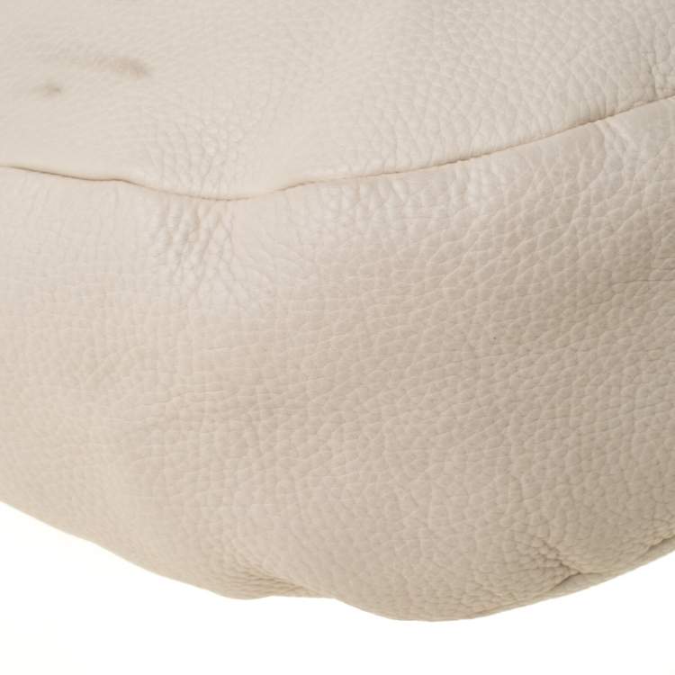 Pre Owned Lancel Light Cream Leather Tassel Hobo 