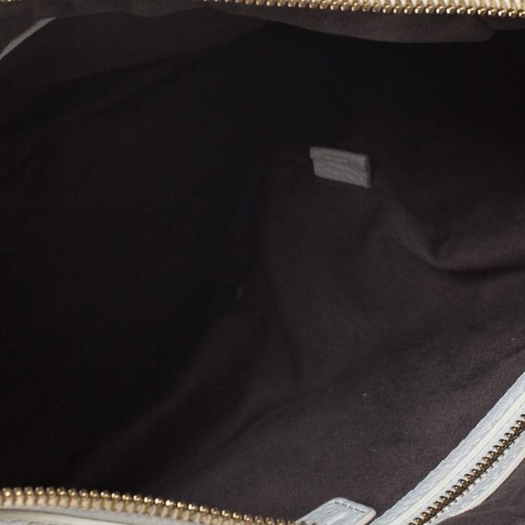 Pre Owned Lancel White Leather Front Pocket Shoulder Bag