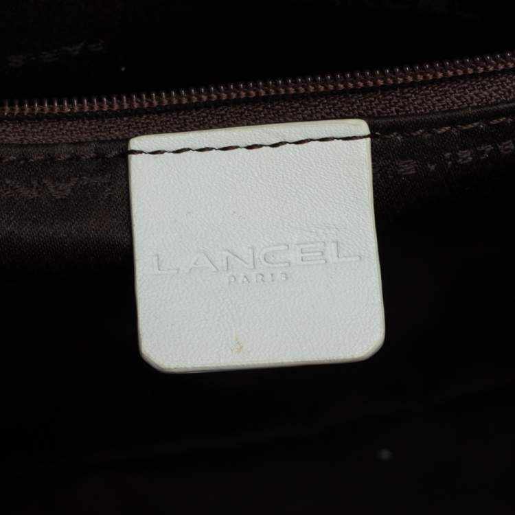 Pre Owned Lancel White Leather Shoulder Bag
