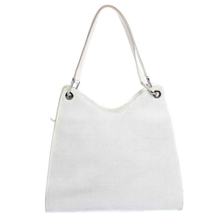 Pre Owned Lancel White Leather Shoulder Bag