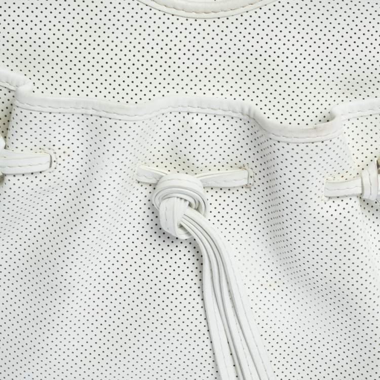 Pre Owned Lancel White Leather Shoulder Bag