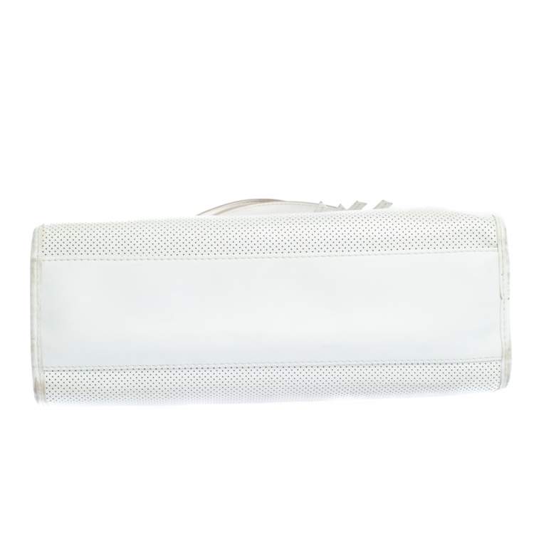 Pre Owned Lancel White Leather Shoulder Bag