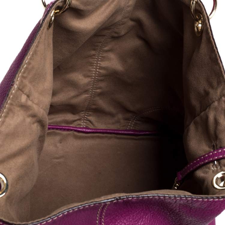 Pre Owned Lancel Magenta Leather French Flair Tote