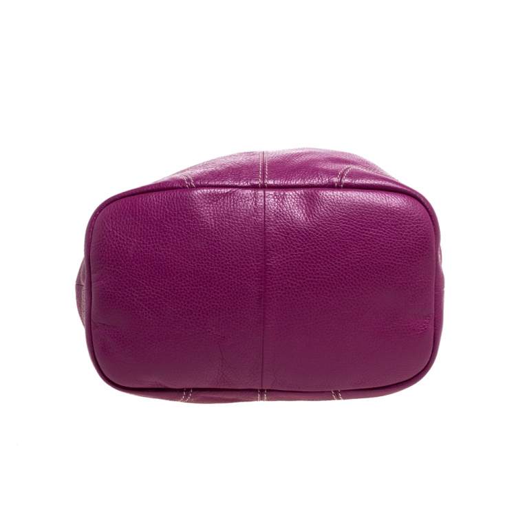 Pre Owned Lancel Magenta Leather French Flair Tote