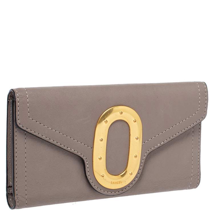 Pre Owned Lancel Beige Leather Continental Wallet
