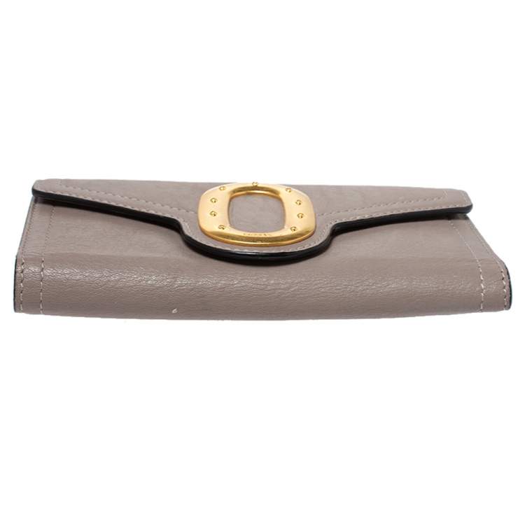 Pre Owned Lancel Beige Leather Continental Wallet