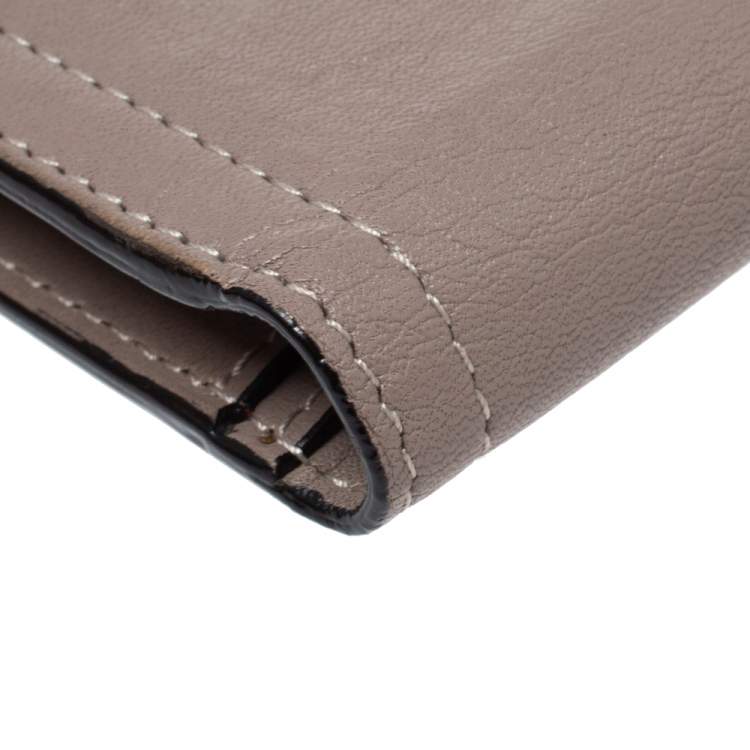 Pre Owned Lancel Beige Leather Continental Wallet