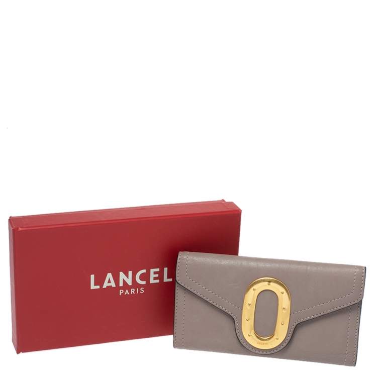 Pre Owned Lancel Beige Leather Continental Wallet