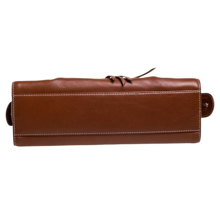 Pre Owned Lancel Brown Leather Front Pocket Satchel