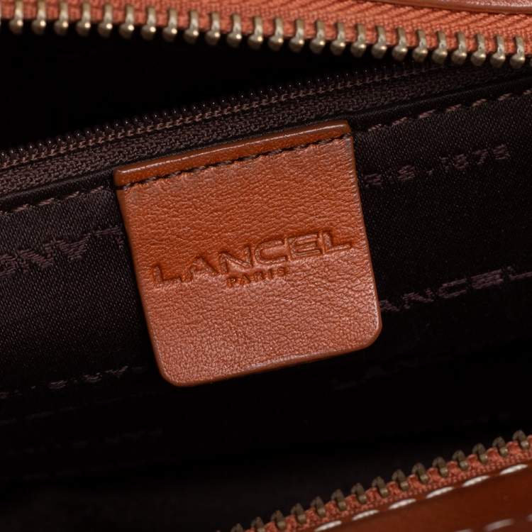 Pre Owned Lancel Brown Leather Front Pocket Satchel