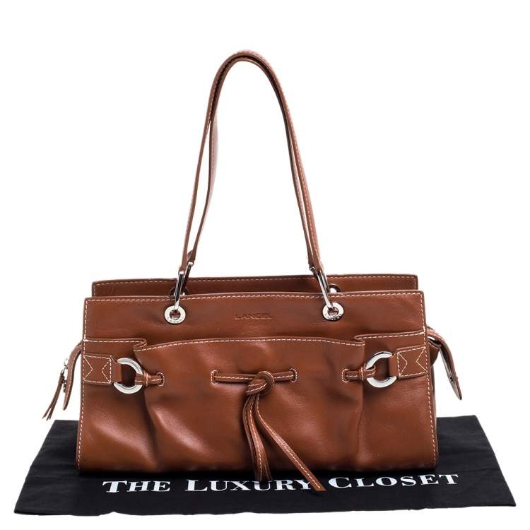 Pre Owned Lancel Brown Leather Front Pocket Satchel