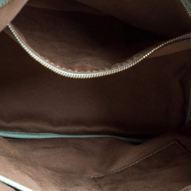 Pre Owned Lancel Mint Green Grained Leather Flair Hobo