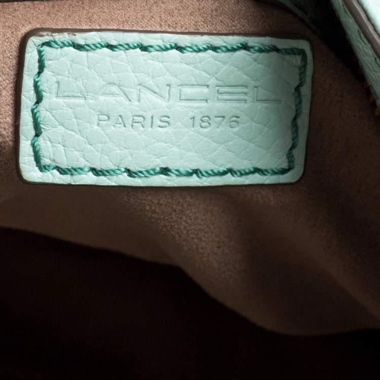 Pre Owned Lancel Mint Green Grained Leather Flair Hobo