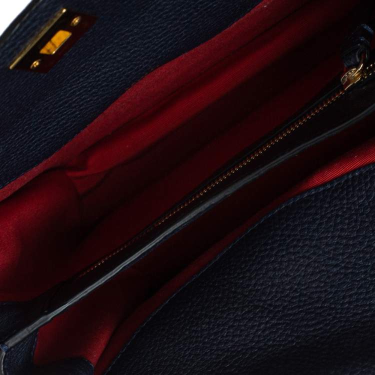 Pre Owned Lancel Blue Python Pia Shoulder Bag