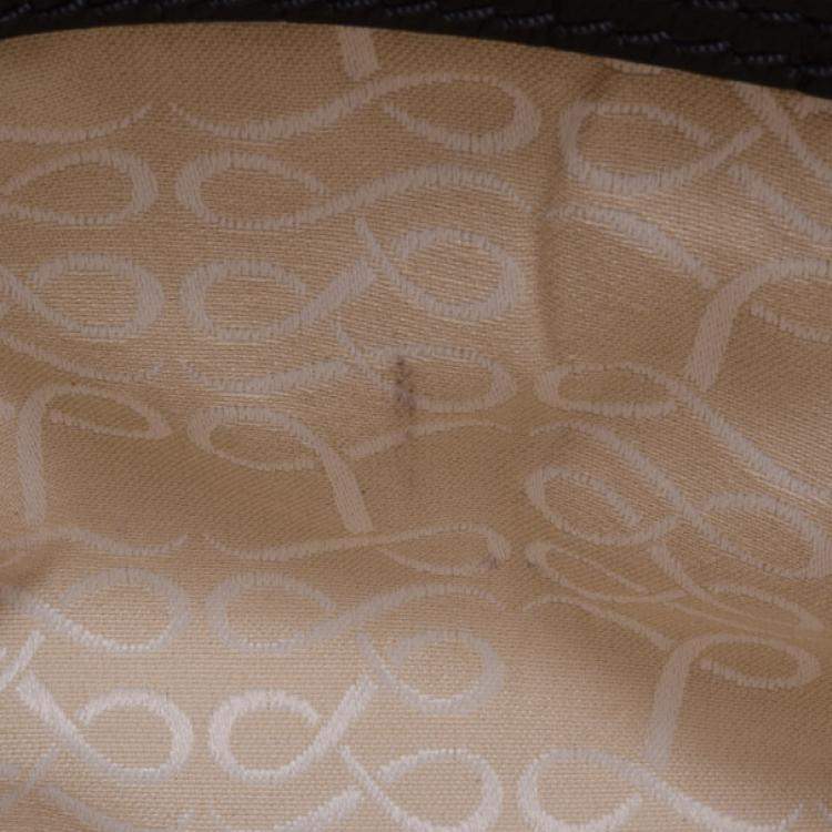 Pre Owned Lancel Black Embossed Large Adjani Satchel