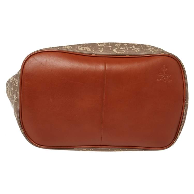 Pre Owned Lancel Beige/Brown Daligramme Fabric and Leather Dali Fun Tote