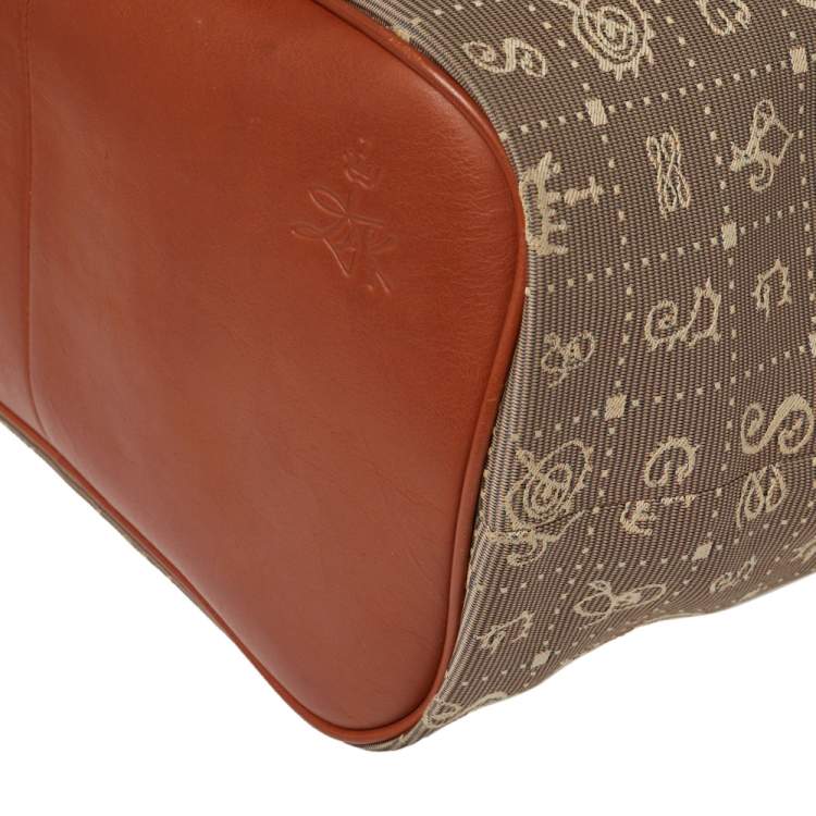 Pre Owned Lancel Beige/Brown Daligramme Fabric and Leather Dali Fun Tote