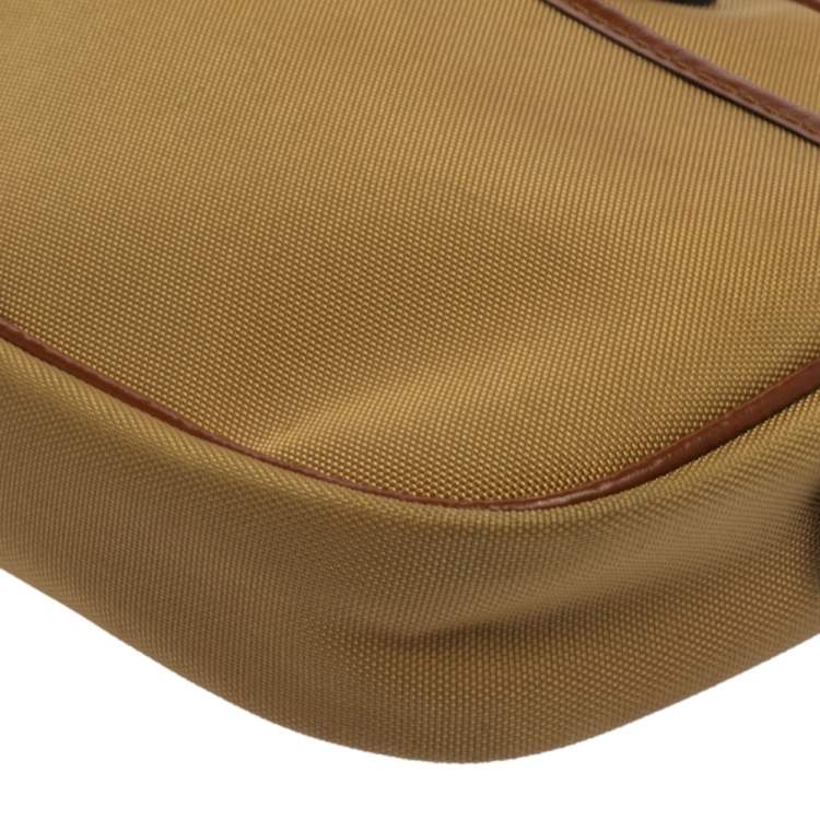 Pre Owned Lancel Beige/Brown Canvas And Leather Crossbody Bag