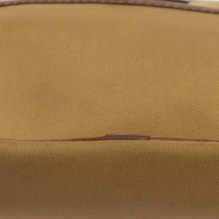 Pre Owned Lancel Beige/Brown Canvas And Leather Crossbody Bag