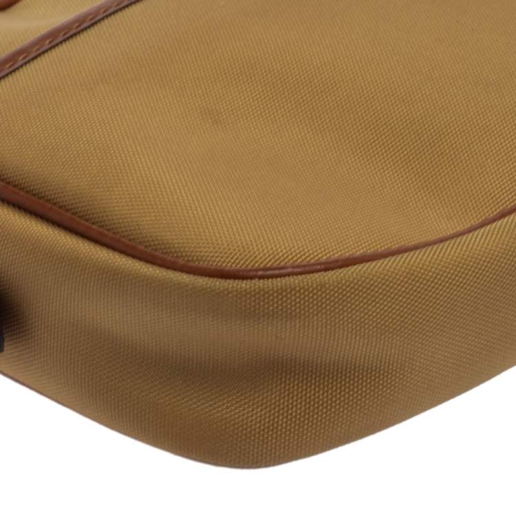 Pre Owned Lancel Beige/Brown Canvas And Leather Crossbody Bag
