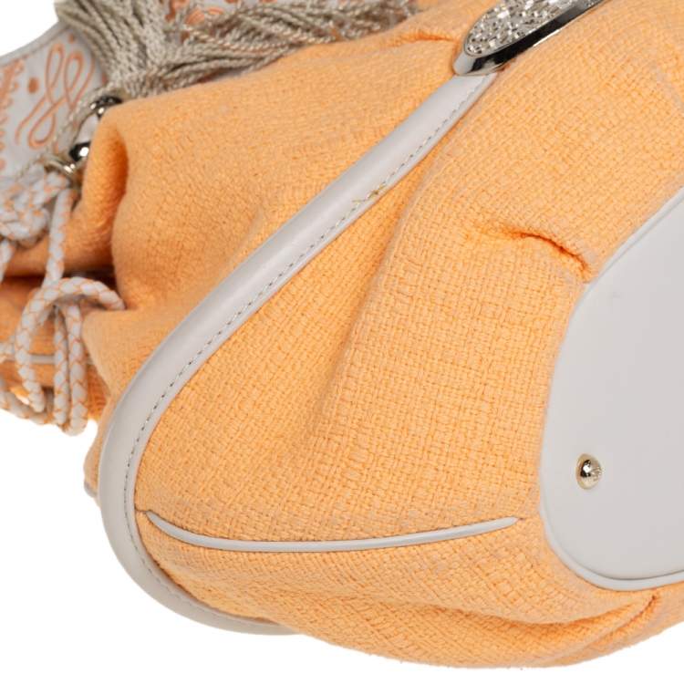 Pre Owned Lancel Orange Fabric Le Brigitte Bardot Bucket Bag 