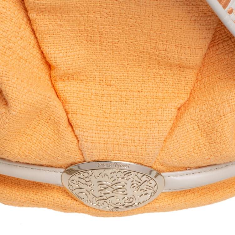 Pre Owned Lancel Orange Fabric Le Brigitte Bardot Bucket Bag 