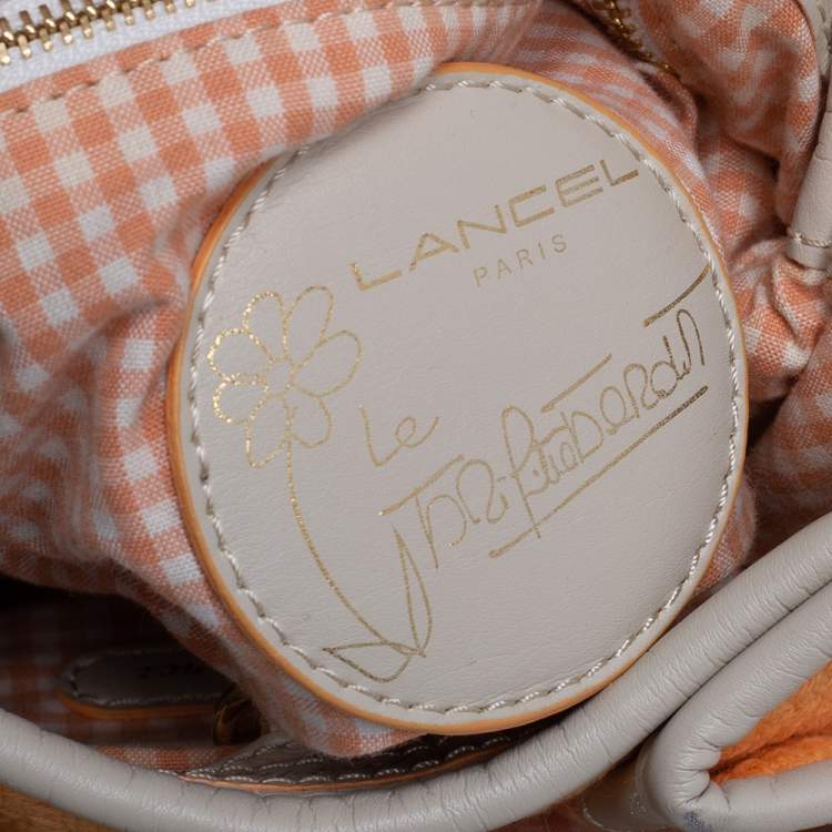 Pre Owned Lancel Orange Fabric Le Brigitte Bardot Bucket Bag 
