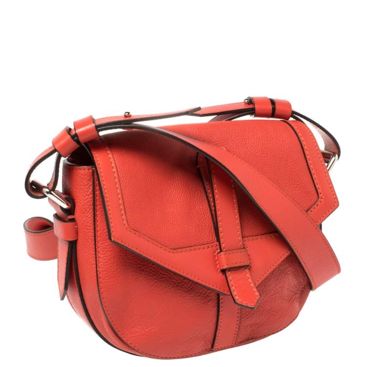 Pre Owned Lancel Red Leather Crossbody Bag