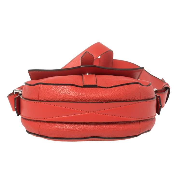 Pre Owned Lancel Red Leather Crossbody Bag
