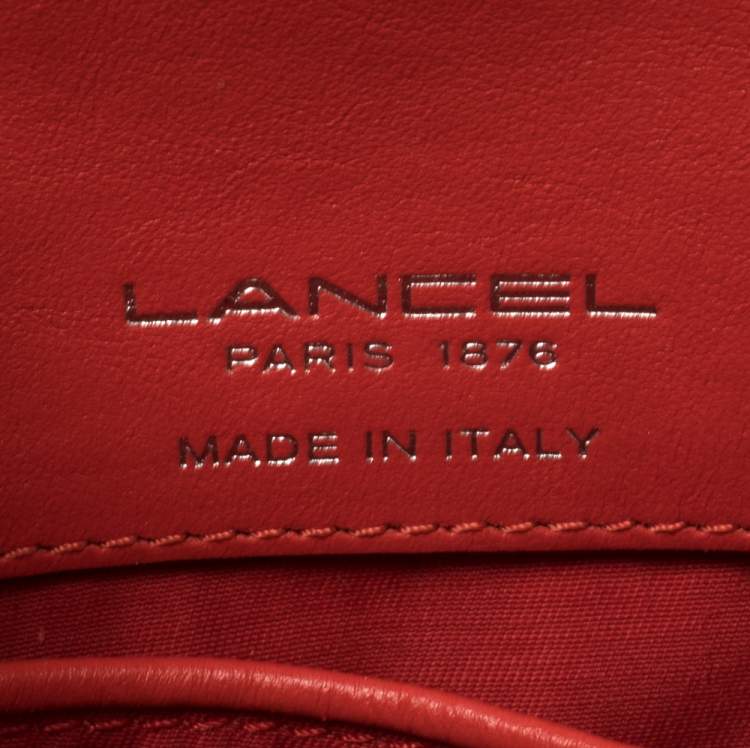 Pre Owned Lancel Red Leather Crossbody Bag