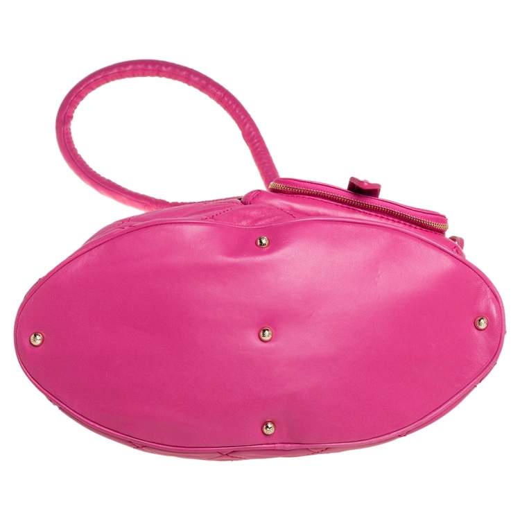 Pre Owned Lancel Pink Quilted Leather Limited Edition Premiere Flirt Bucket Bag