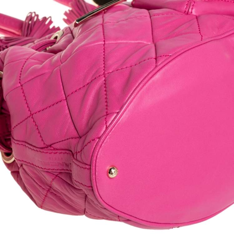 Pre Owned Lancel Pink Quilted Leather Limited Edition Premiere Flirt Bucket Bag