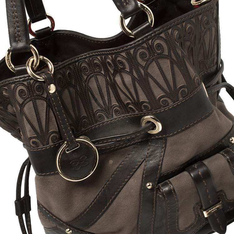 Pre Owned Lancel Brown Leather and Suede Limited Edition 219/300 Flirt Hobo