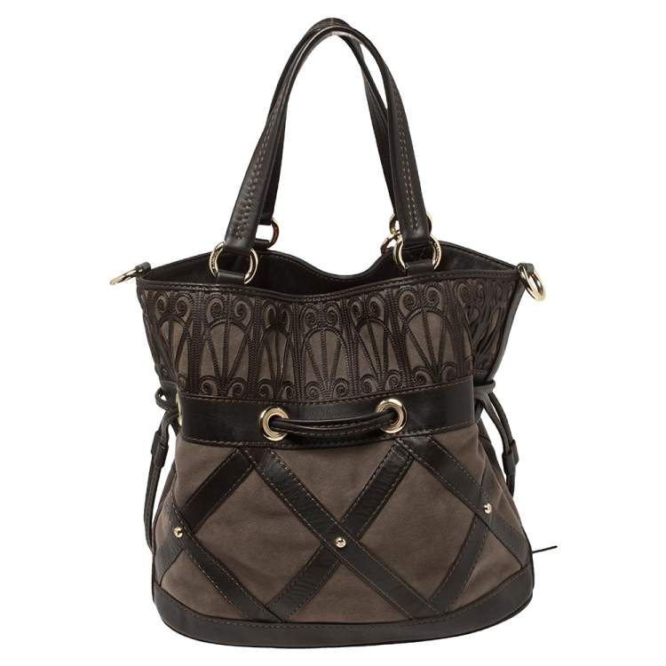 Pre Owned Lancel Brown Leather and Suede Limited Edition 219/300 Flirt Hobo