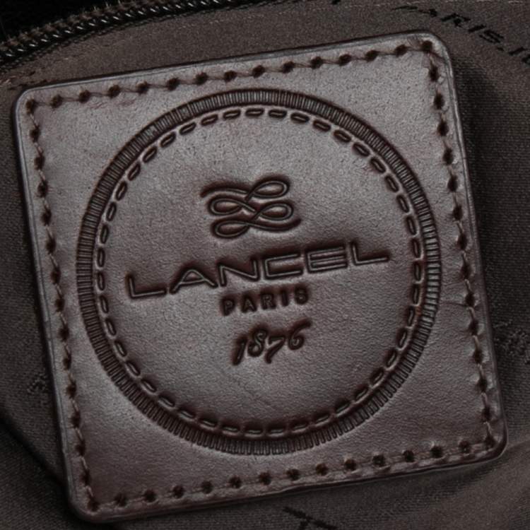 Pre Owned Lancel Black/Brown Studded Leather Shoulder Bag